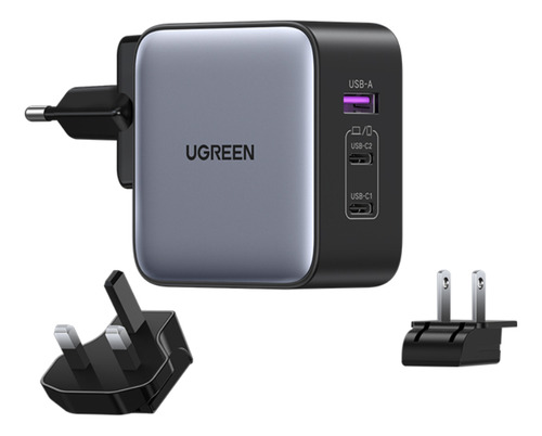  Ugreen Cd296-90409 Cargador Gan 65w Nexode 2 Usb-c / 1 Usb-