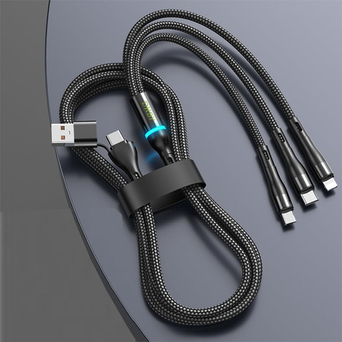 Cable Carga Multiple 6 1 Usb Tipo C Micro L 8pin Pd 100 W Un