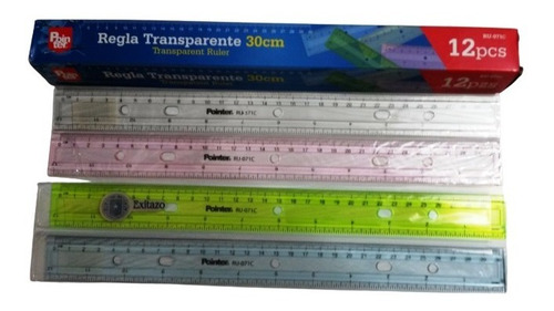 Reglas Plasticas Transparentes 30 Cm Precio Por Docena