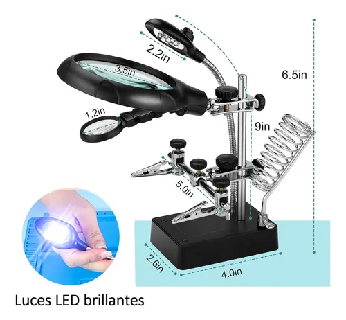 Lupa Con Luz Led, 2,5 X 7,5 X 10 Aumentos Lupa De Mano