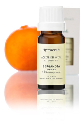 Aceite Esencial De Bergamota Ayurdeva's 100% Puro Y Natural