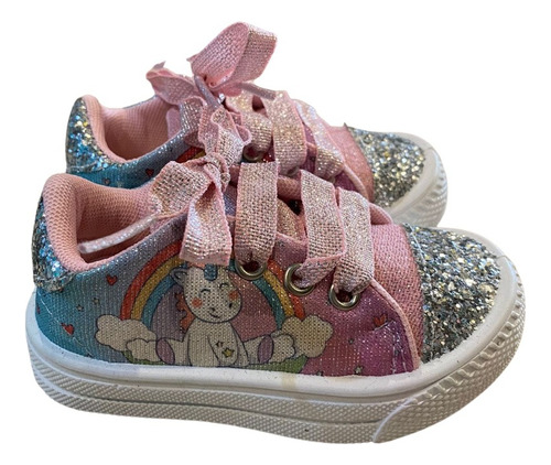 Zapatillas Niña Unicornio Con Brillos N°21 -barracas