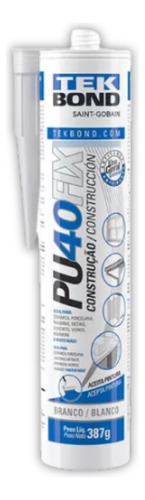 Silicone Pu 40 Cola Fix Adesivo Selante Branco 387g Tek Bond