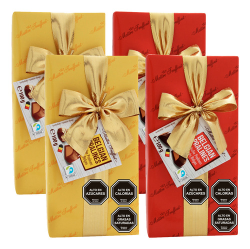 Pack Chocolate Bombón Maitre Truffout 100g 2 Rojo/2 Amarillo