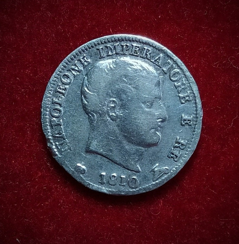 Moneda 5 Soldis Italia 1810 Plata 0.900 Km 5 Napoleon 