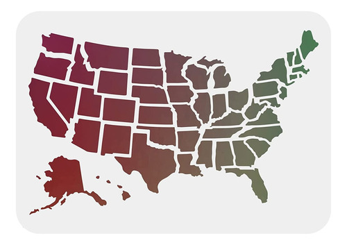 Plantillas De Decoración De Mapas De Estados Unidos, 1...