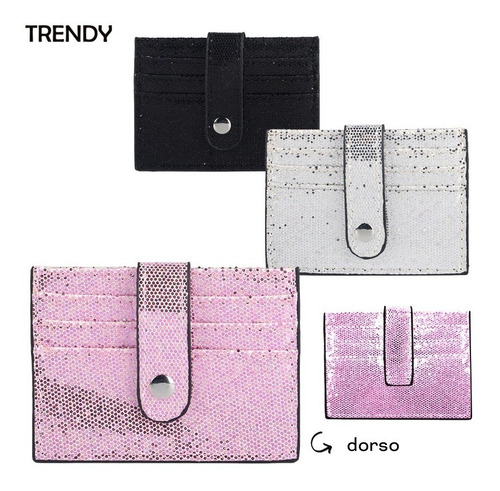 Imagen 2 de 6 de Tarjetero Porta Tarjetas Trendy Eco Cuero Original 9 Colores