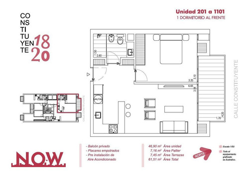 Imagen 2 de 9 de Apartamento En Venta - 1 Dormitorio Con Terraza Al Frente - Cordón