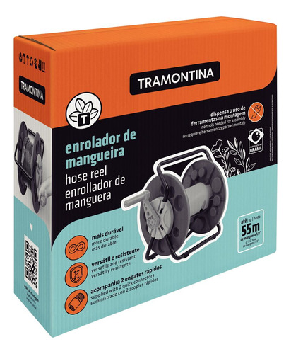 Suporte Enrolador Giratório Mangueira De Jardim Tramontina