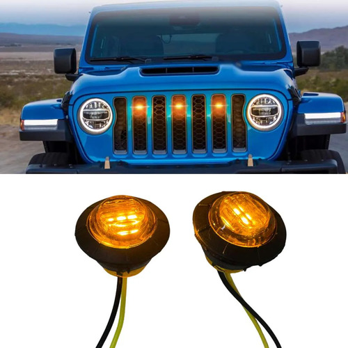 Kit 4 Luz Led Grade Caminhonete Âmbar Strobo Frente Carros