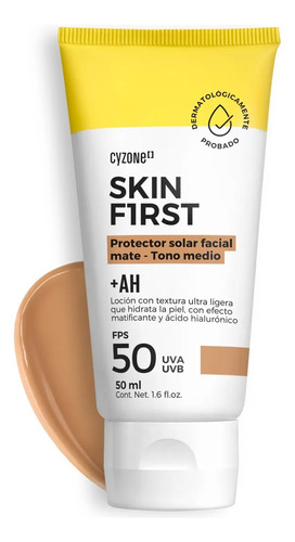 Bloqueador Facial Con Color Skin First Tono Medio