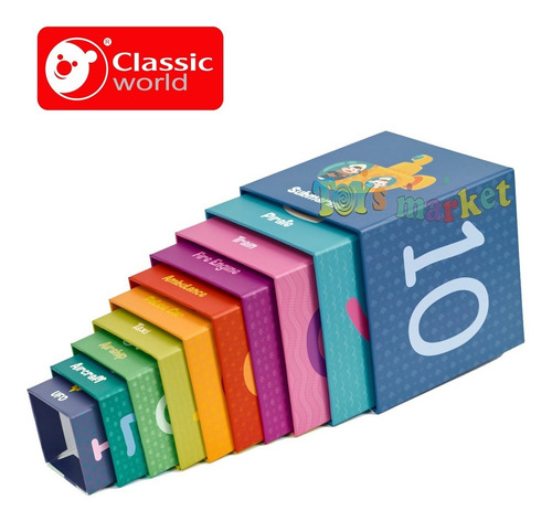 Imagen 4 de 7 de Cubos Apilables X10 Con Números Varios Modelos Classic World