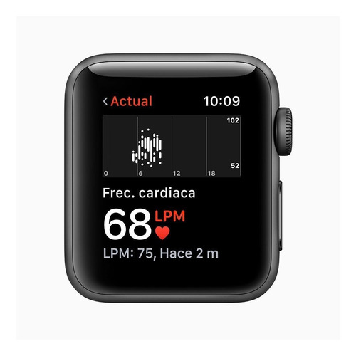 Imagen 5 de 6 de Apple Watch Series 3 (GPS) - Caja de aluminio gris espacial de 38 mm - Correa deportiva negro