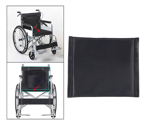 Respaldo De Silla De Ruedas De Tela Oxford O Cojín Negro