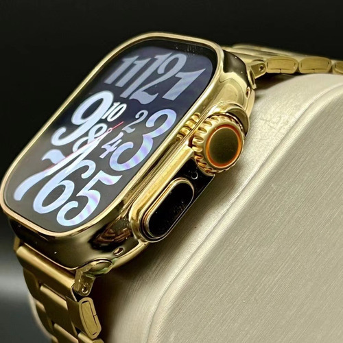 Reloj inteligente Js Ultra 9 con caja dorada, 2 pulseras