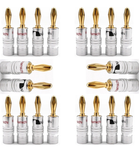 Kit 20 Plug Conector Banana Nakamichi 4mm Macho Caixa Som Ht