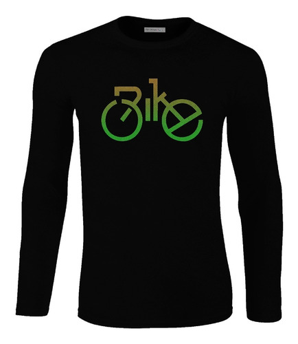 Camiseta Manga Larga Bike Bicicleta Ciclismo Logo Hombre Lbo