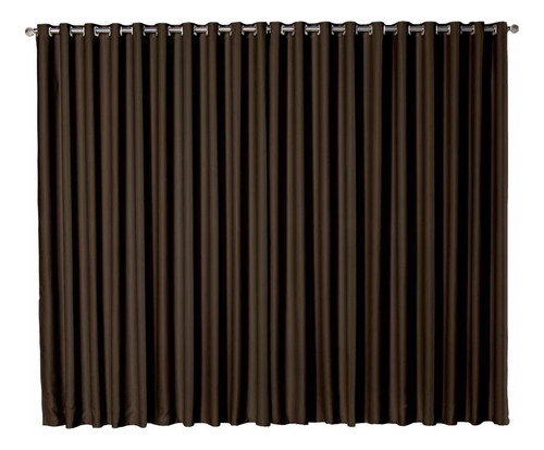 Cortina Blackout Grande Sala 8,00 X 2,60 Tecido Supremo Luxo Cor Tabaco