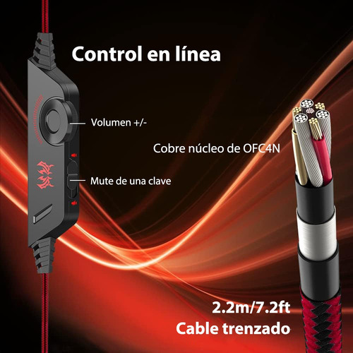 Auriculares G2000 Para Videojuegos Con Micrófono Y Luces Led