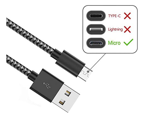 Gopala - Cable Micro Usb Para Android (6 Unidades, 5 Pies, N