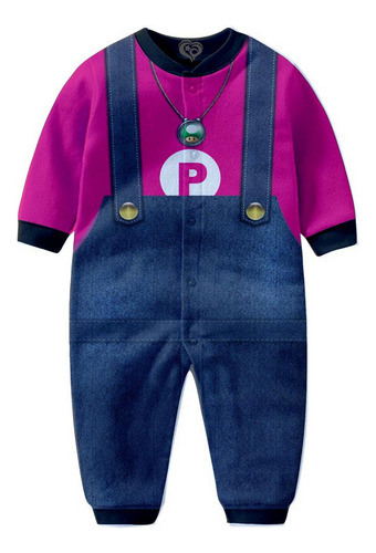Macacão Pijama Peach Infantil Super Mario 