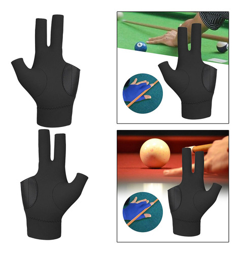 Guantes De Billar De, 2 Uds., Negro Derecha E Izquierda