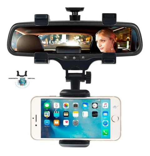 Imagem 1 de 8 de Suporte De Retrovisor Para Celular Gps 360 Graus Yt2057