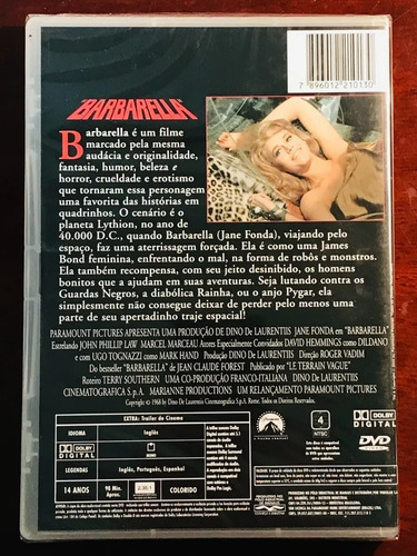 Dvd Barbarella Jane Fonda Raro Paramount Collection