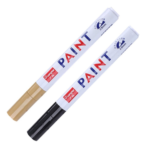 Caneta Paint Marker Pinta Plástico Sola Tênis Pneu Cor Pretodourado