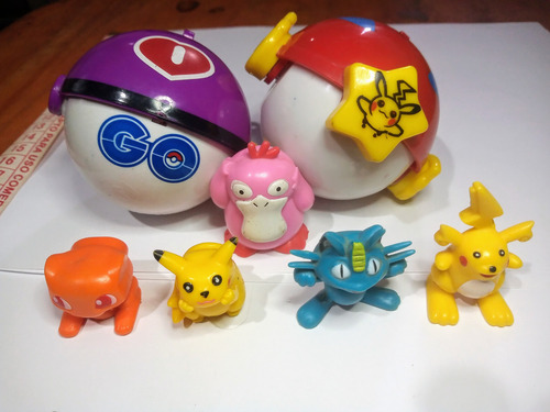 Pokemon Figura Bootleg Pokebola X2 Pikachu Tomy Meowth Promo (Usado)