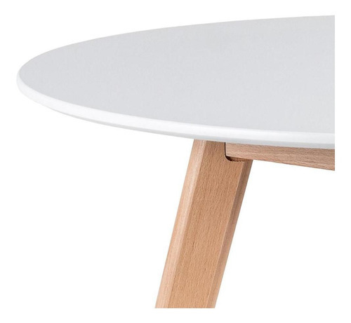 Mesa De Jantar Leda 100 Cm + 3 Cadeiras Estofadas Leda Cor Mesa branco com cadeiras preto