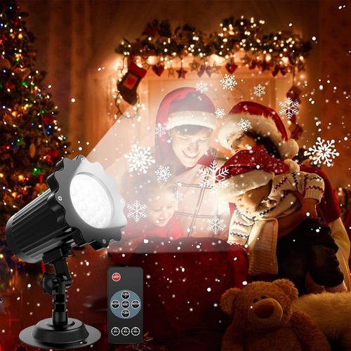 Luces Proyección Copo Nieve, Doble Cabeza, Led Navidad Ip65