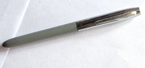 Antigua Lapicera Sheaffer Gris, Capuchón Cromado, De 1968