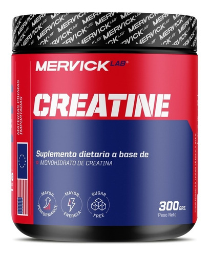 Mervick Lab, Creatina Monohidrato Premium, Potenciador 300g