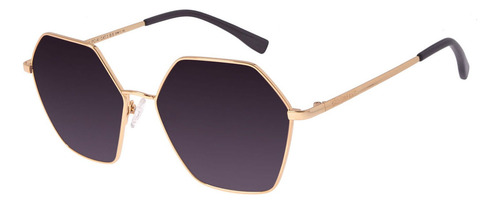 Gafas de sol Chilli Beans Euforia chapadas en hexagonal en color dorado con lentes degradadas