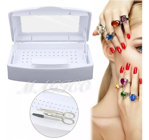 Caja Bandeja Esterilizador Herramienta Arte De Uñas Manicura