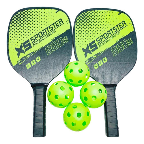 Pickleball Paddle Set 2 Raquetas De Madera Con Comfort Grip