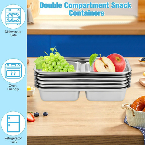 Recipientes De Acero Inoxidable Con Doble Compartimento Para