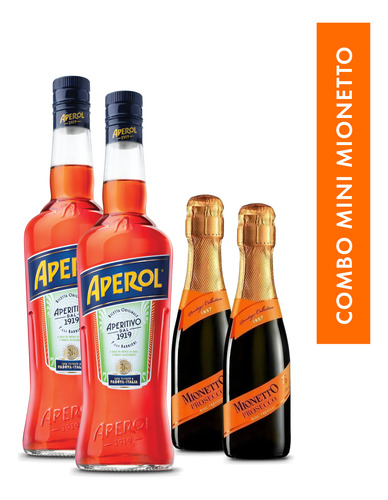 Combo 2 Aperol 750ml + 2 Mini Mionetto 200ml