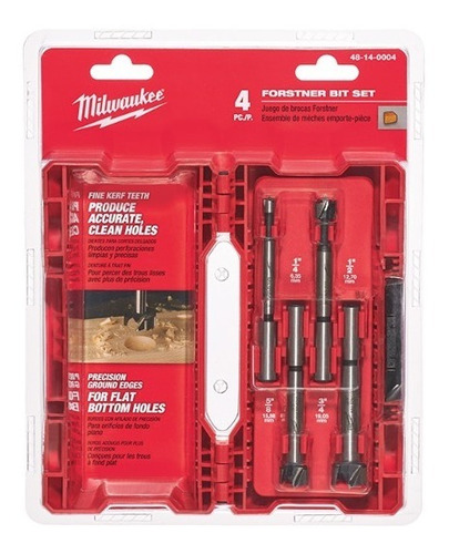 Juego De Brocas Forstner 4 Piezas Milwaukee 48140004