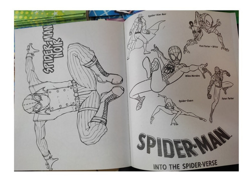 Spiderman Home Araña Marvel Set 50 Libros Iluminar Colorear