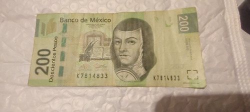 Billete De 200 Pesos Mexicanos Sor Juana Inés De La Cruz