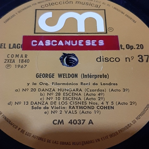 Sin Tapa Disco George Weldon Orq Londres Cohen Violin Cl0