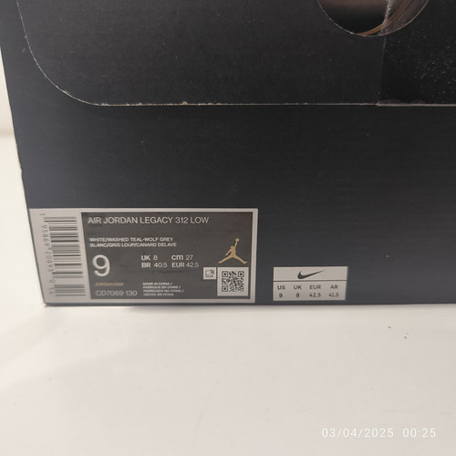 Zapatilla Nike Jordan Legacy 312 9us, Usadas, Como Nuevas. (Usado)