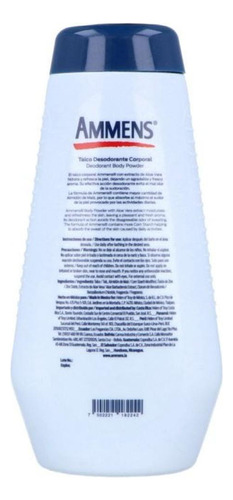 Talco Corporal Ammens Desodorante Aloe Vera 250g