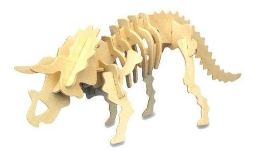 Rompecabezas Maqueta 3d De Madera Dinosaurios Triceratops