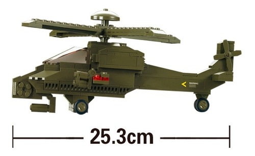 Imagem 2 de 4 de Blocos De Montar Helicoptero Militar 199 Pcs Sluban