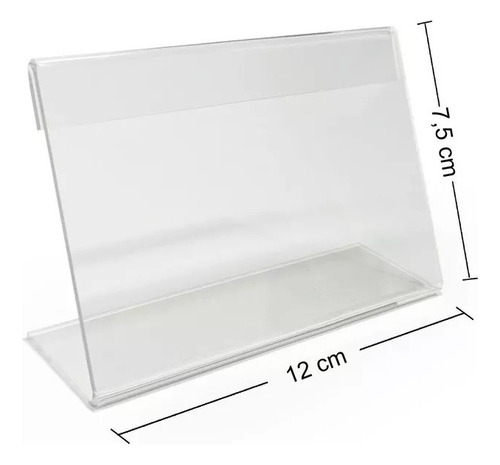 Portaprecio Porta Menú Compartimiento Acrílico 12x7,5cm
