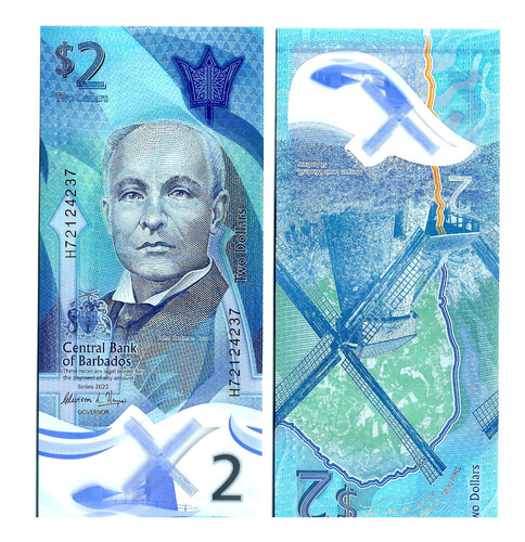 Barbados - Billete 2 Dólares 2022 Polímero - Unc