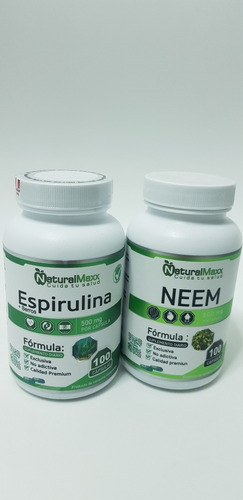 Espirulina + Neem C/u Con 100 Capsulas